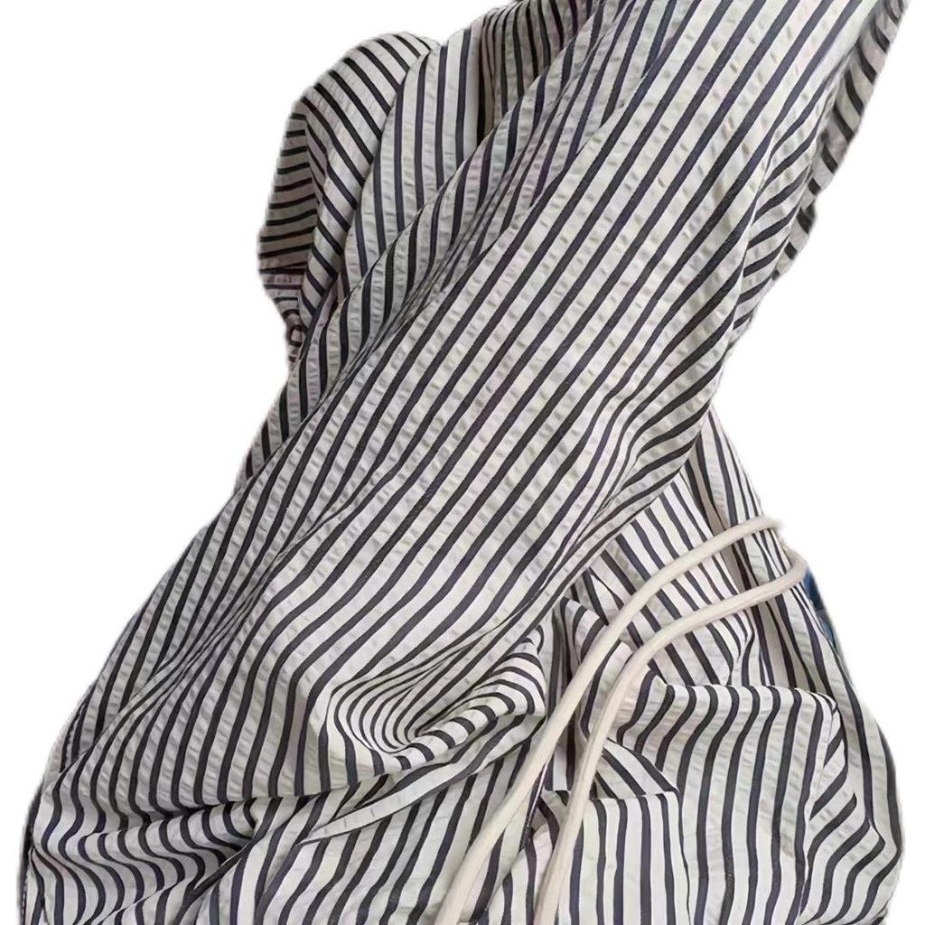 Women's Summer Striped Wide-Leg High-Waisted Pants with Drawstring
