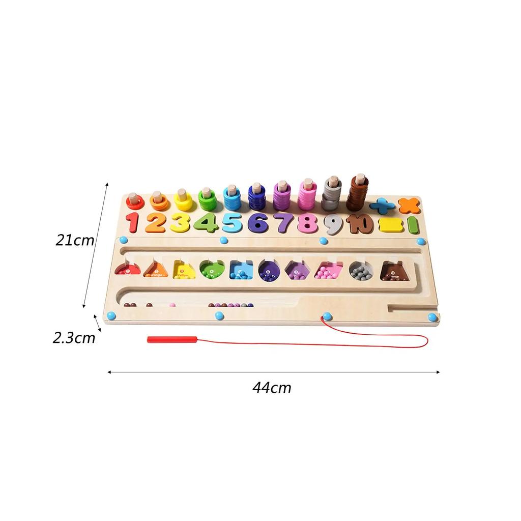 Montessori Magnetic Wooden Maze Toy Color Sorting Shape Matching Early Educational Toy Math Learning Puzzle Board for Children