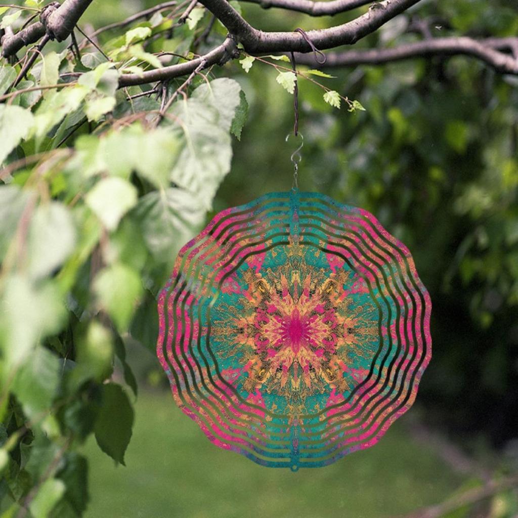 10 Zoll Hängendes Windspiel mit 360 Grad Drehhaken Outdoor Gartendekor für Frühling Sommer Hof Rasen Kreative Geschenkidee