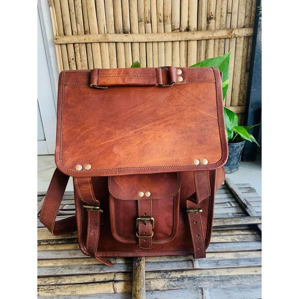 Ručně vyráběná hnědá taška přes rameno z kozí kůže Messenger ( Free Sling Brown 2 Velikost sáčku – 9 x 7 x 3 palce )