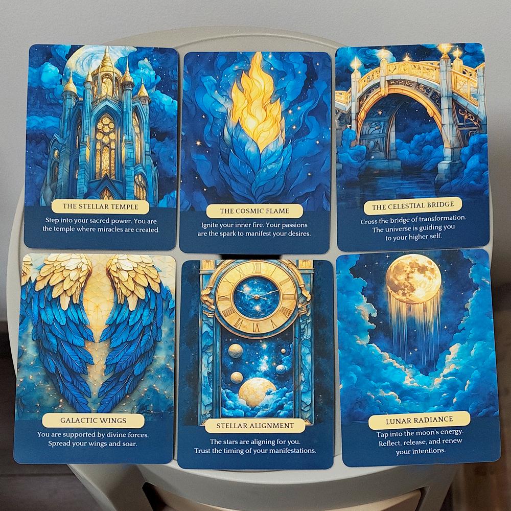 Celestial Realms Oracle Deck | 11.5*8cm 44 Cards with Guidebook in Metal Tin Box, Cosmic Celestial Themed Oracle Cards