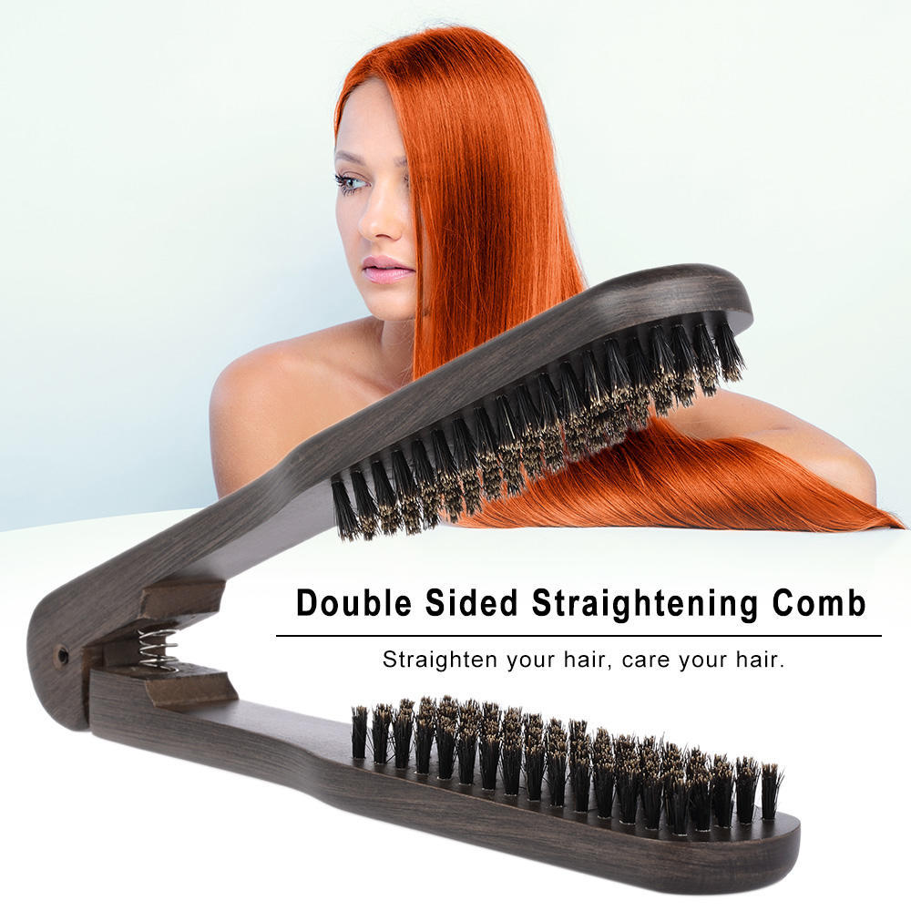 Double-sided Hair Brush, Anti-static Hair Styling Tool with Wooden Handle, with Hygienic,   Design, for   Use or Hairdressing Use