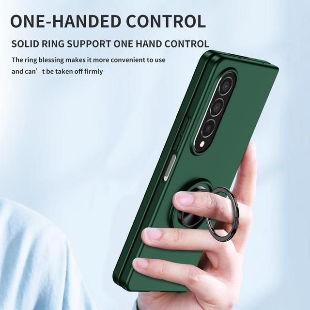 

Обычный чехол для телефона с кольцом на палец с защитой от падения для Samsung Galaxy Z Fold4 5g Fold 4 Fold2 Fold3 Fold 2 3 Защитные чехлы от падения for Samsung Z Fold 3 зелёный