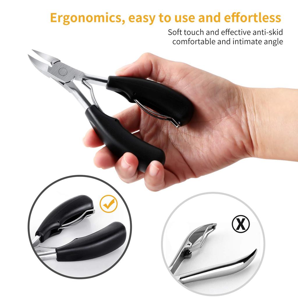 2Pcs Toenail Clippers, Medical Grade Toe Nail Trimmer, Nail Clippers for Thick Nails or Ingrown Toenail Tool, Stainless Steel