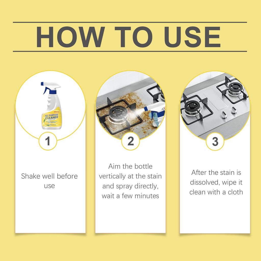 120ml Mehrzweckreiniger Küchenfettentferner Fleckenentferner Bodenreiniger Mehrzweck Sanfte Reinigung