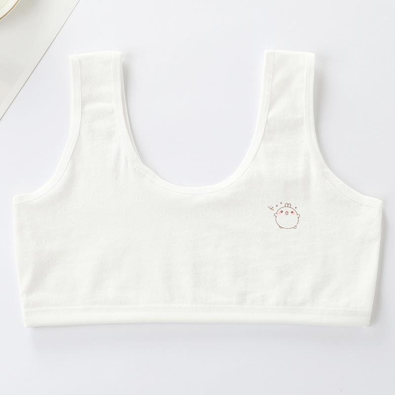 Doppellagiger Baumwoll-Trainings-BH für Mädchen - Weste gegen Nippelsichtbarkeit für Schülerinnen der Mittel- und Oberstufe