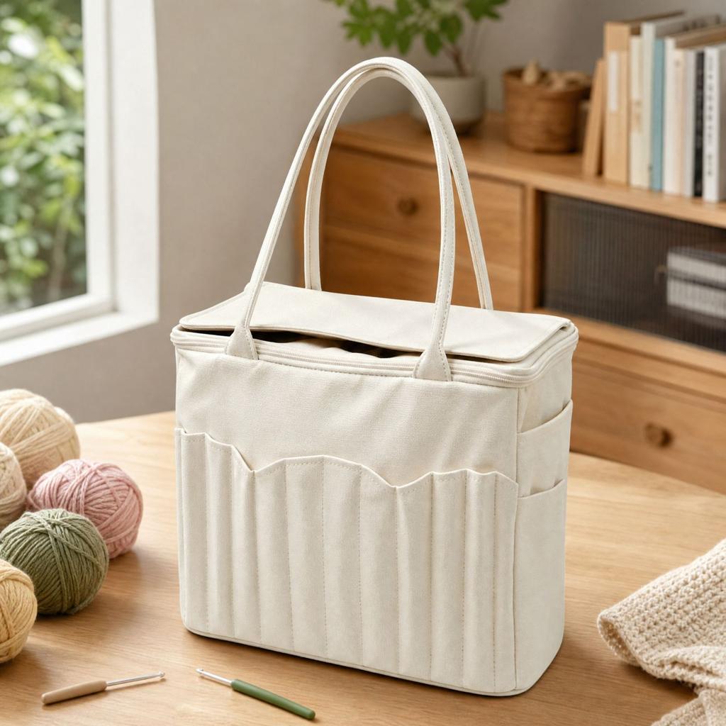Large Yarn Bag with Knitting and Crochet Tool for Outdoor Travel