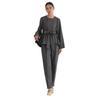 Washable At Home Pantsuit Set with Peplum and Ceremonial Suit for 125605 Charcoal M [MORE AUNI] Women's 2-Piece Ribbon, Formal, Elegant, Weddings,