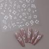 5D Hibiscus Flower Nail Embossed Sticker Lace Flower White Pink Petal Floral Self Adhesive Nail Art Slider DIY Elegant Romantic