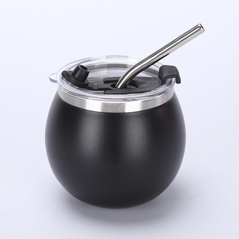 Popular 5oz Insulated Stainless Steel Mini Egg Cup with Straw - Portable Travel Accessory for Milk Tea