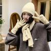 Осенне-зимний комплект для пары из трех предметов, Вязаная шапка, Шерстяная шапка, Вязаный шарф, Перчатки, Плюшевый, Теплый, Новогодний, Рождественский набор