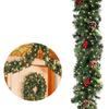 Garland 6ft Christmas Led Light Up Wreaths Red Berry Rattan Xmas Fireplace Decor