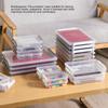 2pcs Plastic Portable File Box Stackable Dustproof Protective Clear  Document Case for Document Ph