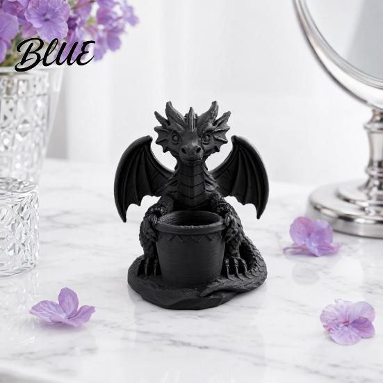 Flowerpot with Built-in Shaped Planter 3D Dragon Printed Drainage Holes Shape Pen Holder Outdoor Flower Pot for Small Green