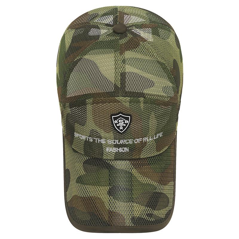 Breathable Mesh Sun Protection Summer Hat for Men & Women - Outdoor Fishing Cap with Hollow Brim & Leather Label