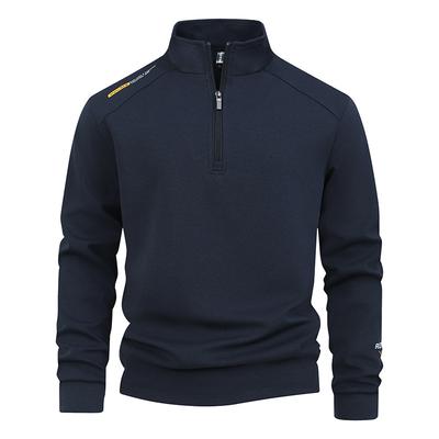 Büyük Beden Erkek Günlük Kapüşonlu Sweatshirt Dik Yaka Ceket Popüler Moda Tek Fermuarlı Üst