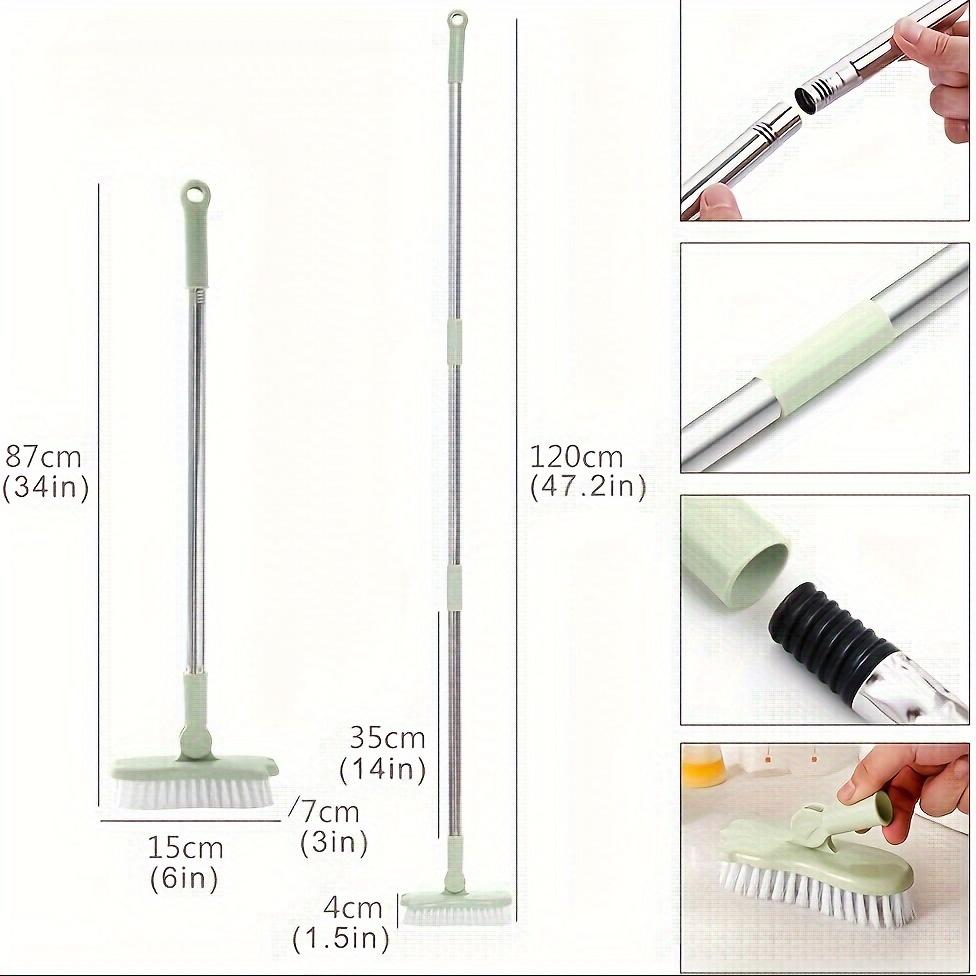 Telescopic Rotating Brush Frosted Head Precision Grouting Cleaner Bath Kitchen Balcony Deck Effortless Deep Cleaning Tools 120Cm