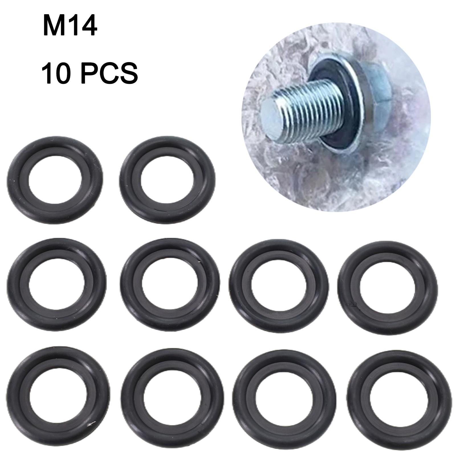 Efficient Oil Pan Seal with Black Rubber Gaskets Pack of 10 Secure Fitment M14