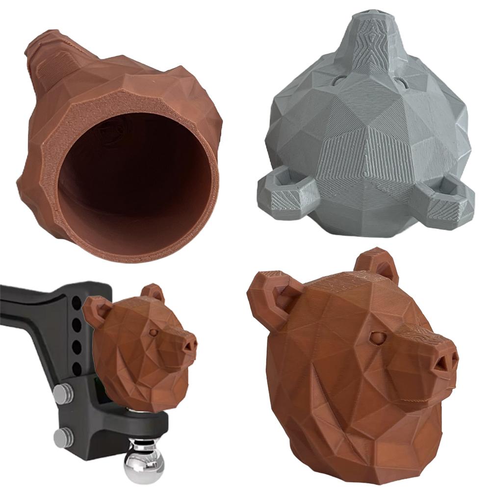 Bear Head Trailer Hitch Cover Tube Plug Insert Cartoon Car Accessories For Truck SUV RV ATV Boat Towing R8K8