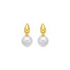Earring - LUXENTER - Rosmi White Pearl - Metal Alloy - White Pearl - 18K Yellow Gold Finish