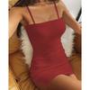 Fashion Women's European American Thread Sexy Suspenders Word Collar Slim Body Package Hip Split Dress