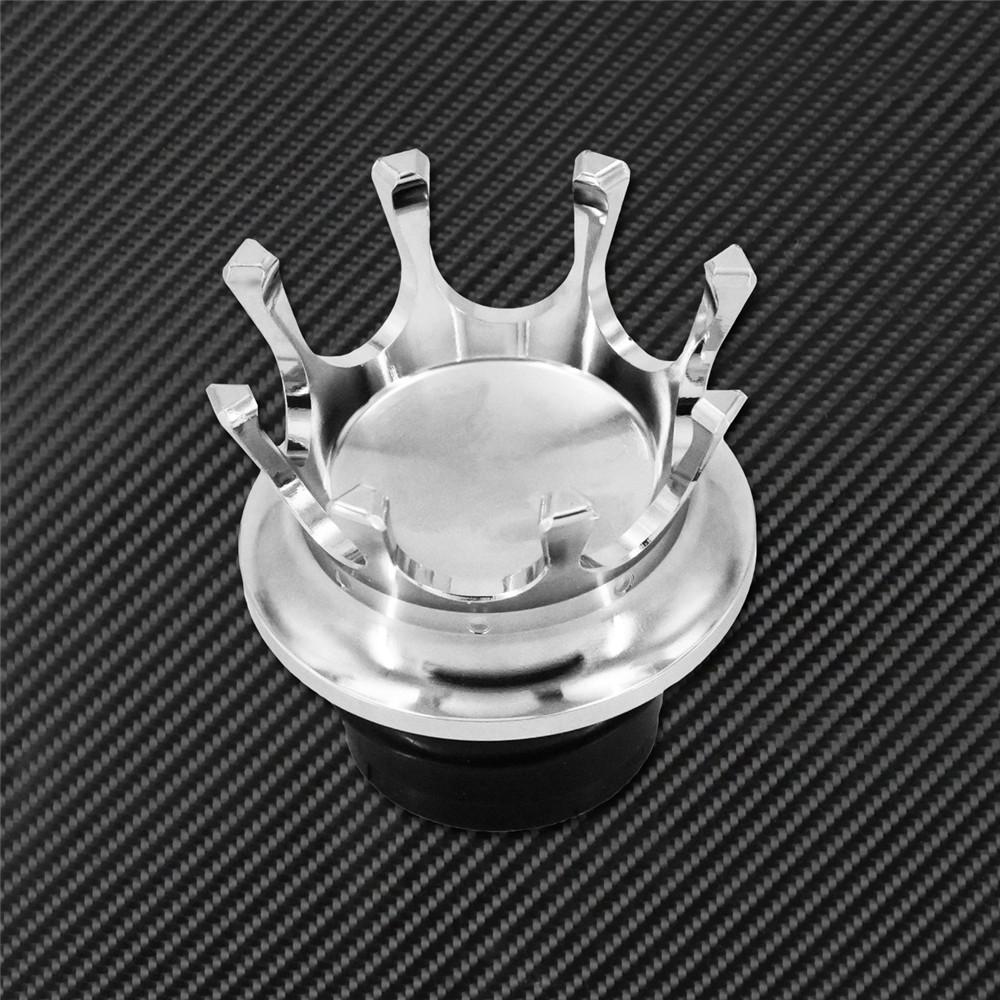 Motorcycle King Crown Style Gas Fuel Tank Cap Vented Right-hand Thread For Harley Sportster XL Touring Dyna Fat Bob FXDF Softail