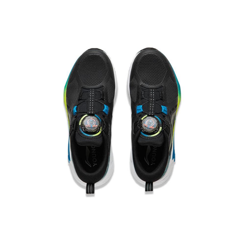 Li Ning Children Zhuque 1.0 Fabric Light Foam Low Top Running Shoes Kids sneaker Black YKFU004-5