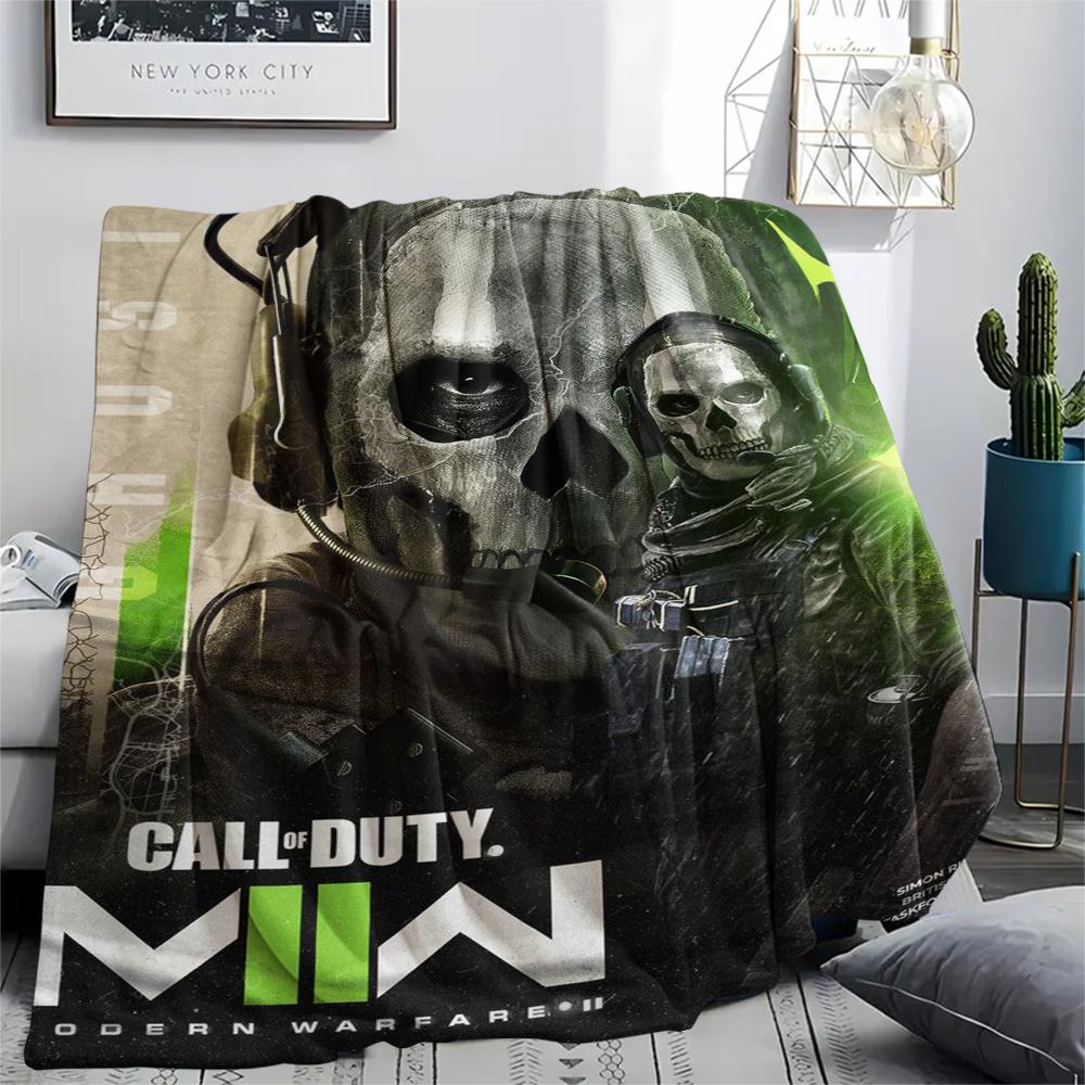 1Pc Call Duty Print Flannel Blanket, High Quality Comfortable for All Seasons, Home Decor, Warmth and Comfort, Perfect for Christmas Gifts