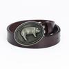 Men's Retro Cowhide Belt with Smooth Buckle - Korean Style, Trendy and Simple Wide Waistband.