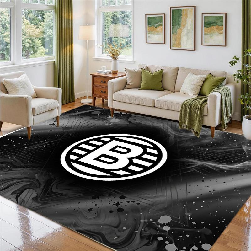 Borussia Mönchengladbach Design Crystal Velvet Rug Soft Decorative Mat for Bedroom Entrance