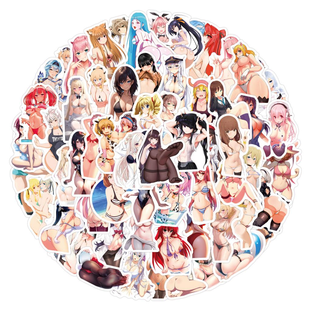 50/340 Anime Sexy Girl Graffiti Stickers Decorative Skateboard Guitar Personality Stickers