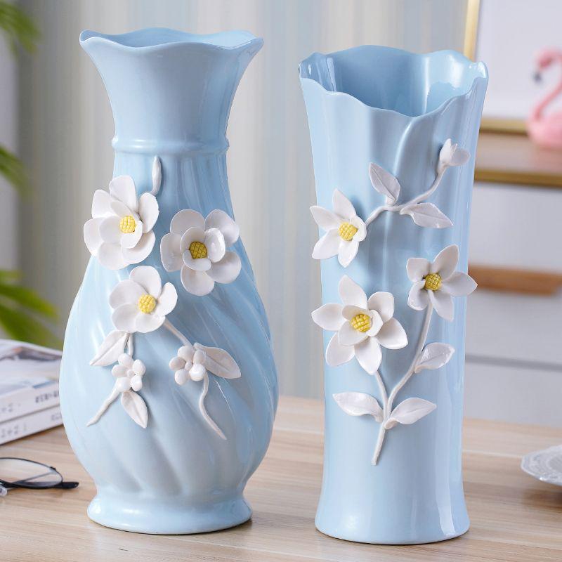 European Modern Ceramic Vase for Flower Arrangements - Ideal Home Decor for Living Room, Dining Table, or Coffee Table - Perfect Housewarming Gift