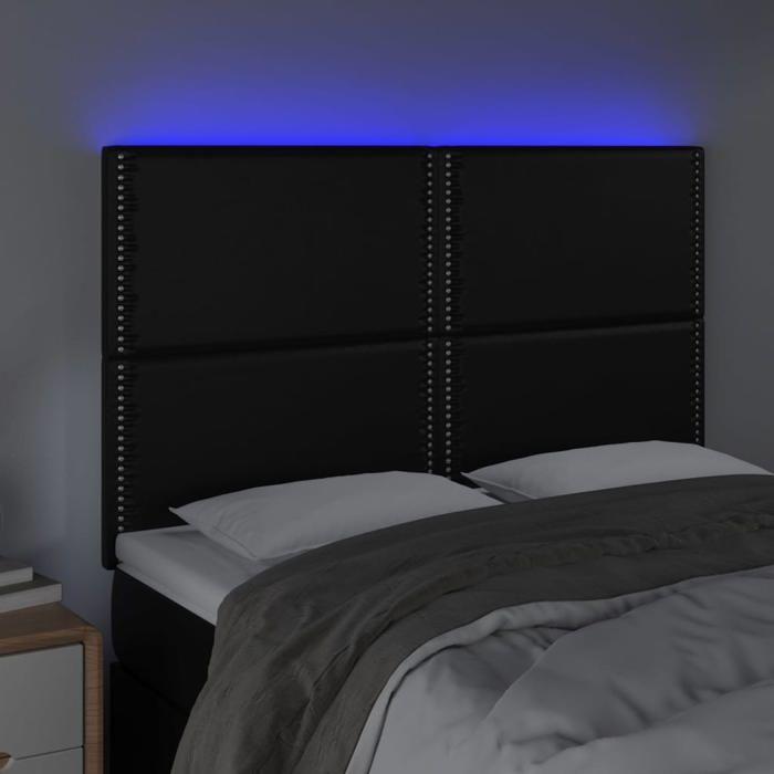 Tête de lit - MAISON EXCLUSIVE - 144x5x118/128 cm - Similicuir - LED intégrée multicolore - Hauteur réglable