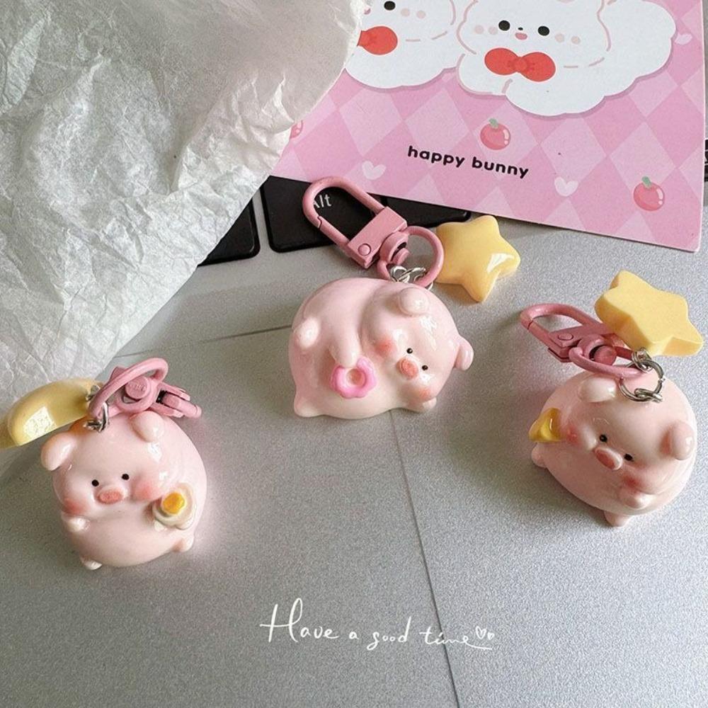 Pendant Powder Pig Keychain Cute Bag Pendant Fashion 3D Pink Pig Keychain