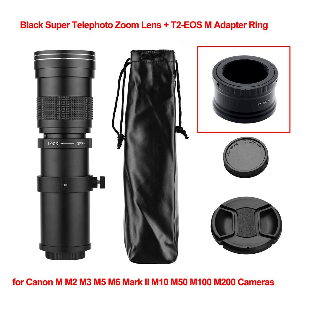 Camera MF Super Telephoto Zoom Lens F/8.3-16 420-800mm T Mount with 1/4 Thread for Canon Nikon Sony Fujifilm Olympus Cameras