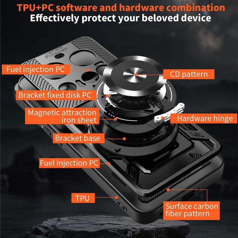 Suitable for Xiaomi Mi 11 Excellent Armor Rotary Bracket Mobile Phone Case Redmi K11Pro Max 2-in-1 Anti-drop Protective Case