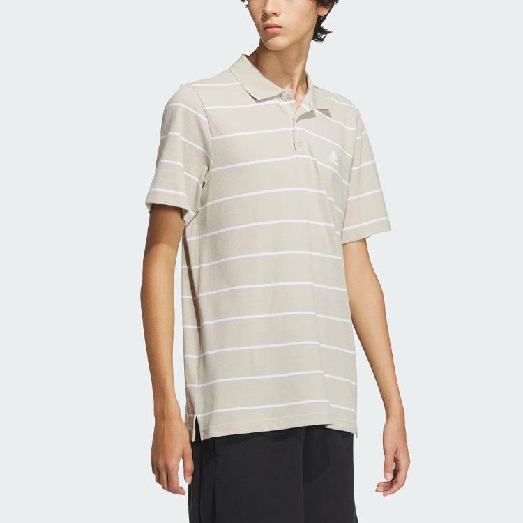 Adidas Future Icons Stripe Polo Shirt Men Tops Light-Grey IT3921