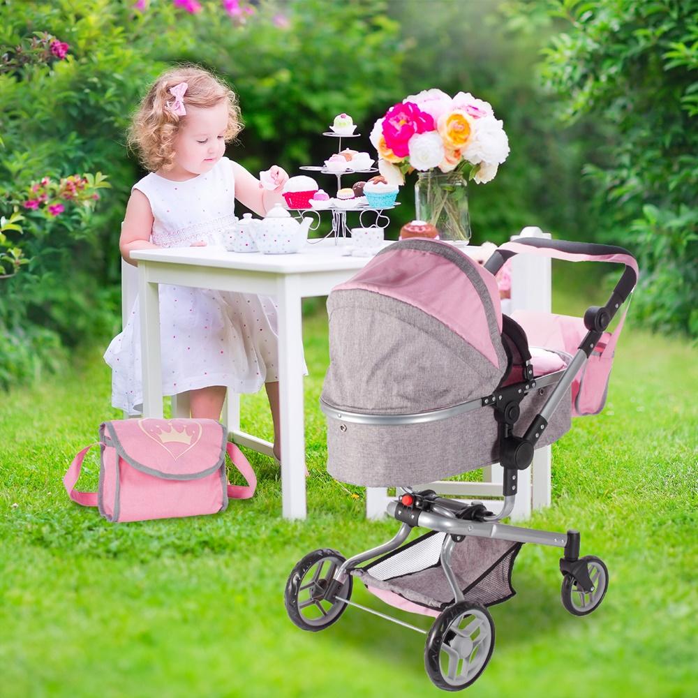 Malplay 2-in-1 Doll Pram Gondola Pushchair Princess Stroller