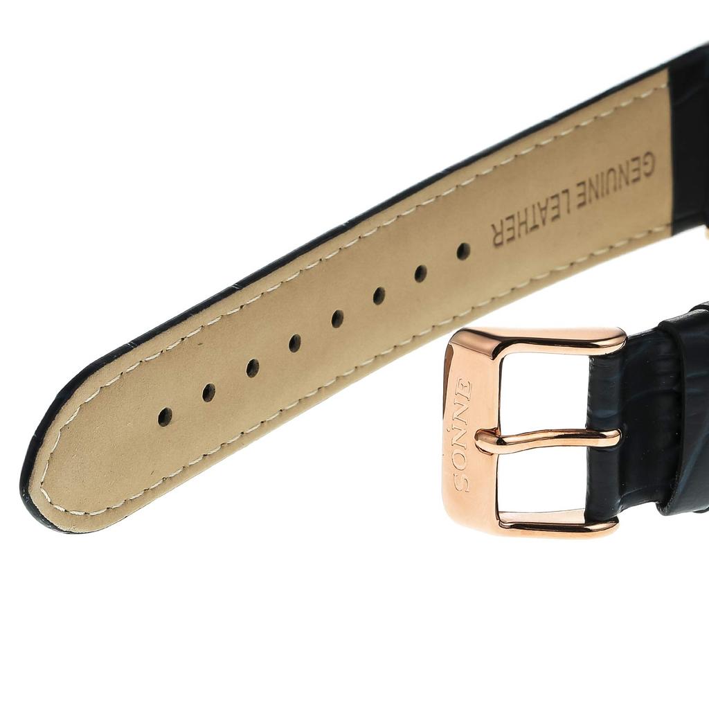 Klokke H021 Marineblå Skive Rustfritt Stål Manuelt Opptrekk 41MM Klokke H021PGZNV [Sonne] Herre