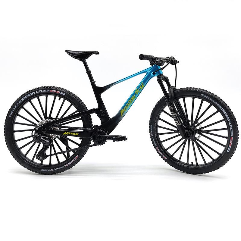 Cross Alloy Bicycle Model - Double Shock Mountain Bike Toy with Variable Speed & Front/Rear Absorbers - Ornament Gift