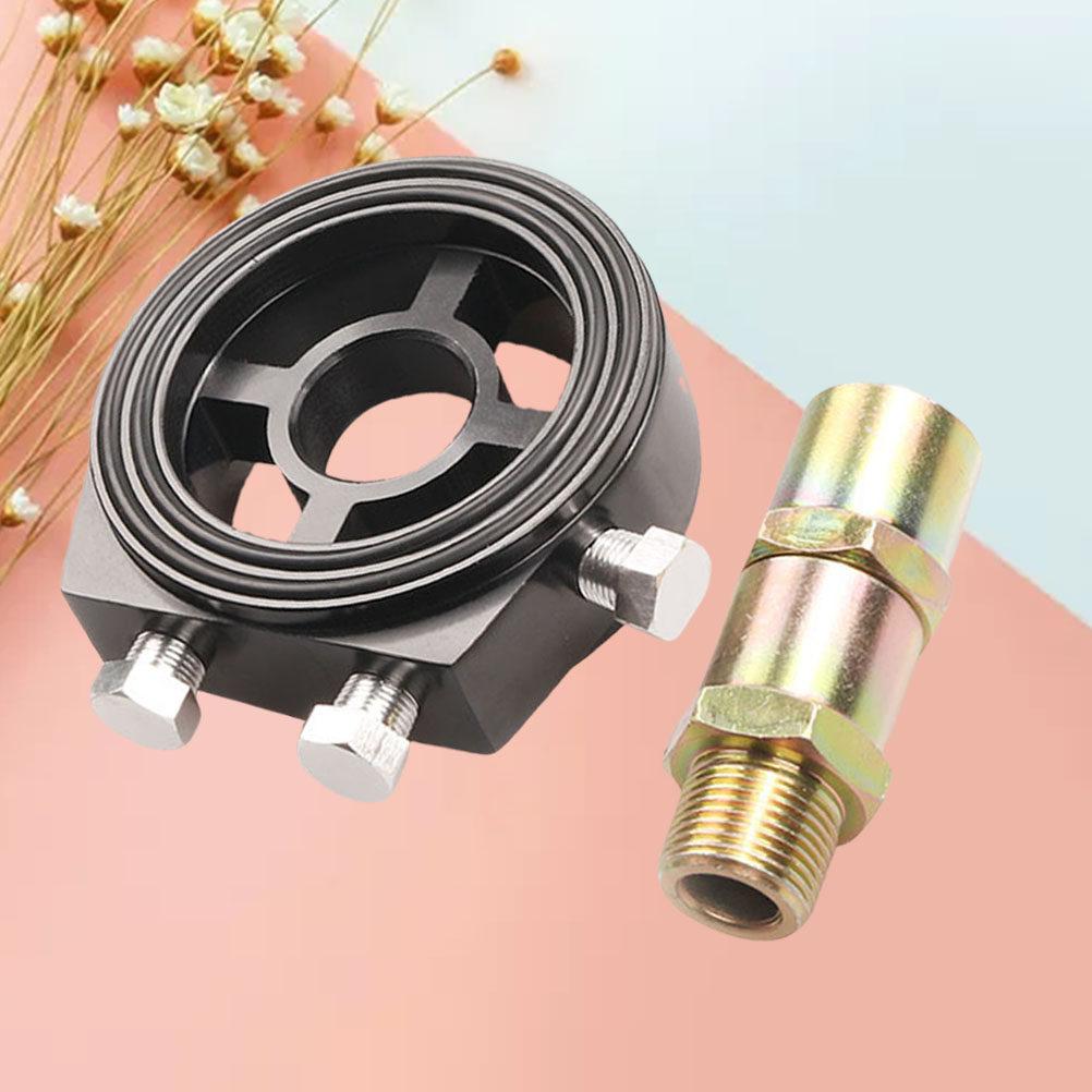 2Pcs Oil Pressure Gauge Accessories Aluminum Cooling Sandwich Plate Adapter Car Oil Cooler Kit Auto Mounting