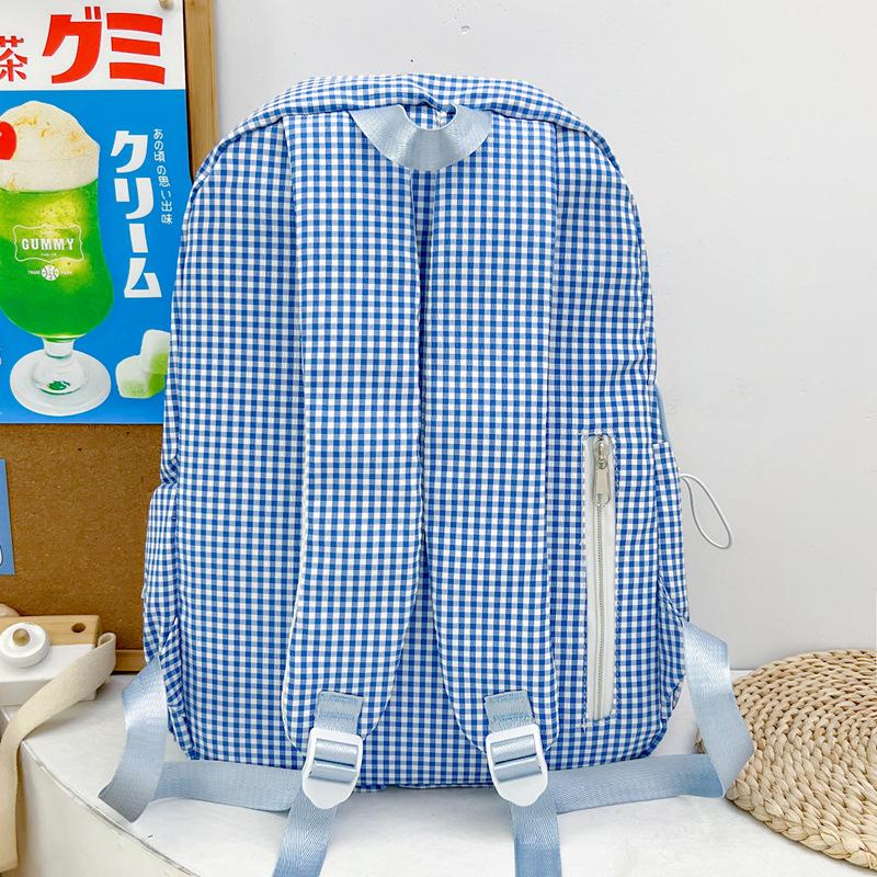 Schoolbag Korean Version Mori Series Literary and Artistic Backpack for Middle School Students In Class, Schoolbag Harajuku Versatile Plaid Girl