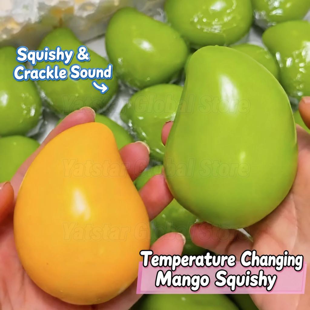 New Handmade Crispy Mango Squishy Stress Ball Crunchy Squeeze Fidget Toy Round Blocks ASMR Sensory Decompression for Adults