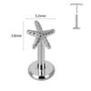ASTM F136 G23 Titanium Labret Piercing Starfish Earring Stud Bee Leaf Push In CZ Threadless Cartilage 16/18/20G Body Jewelry