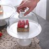 Hoher Glas-Kuchenständer mit Haube