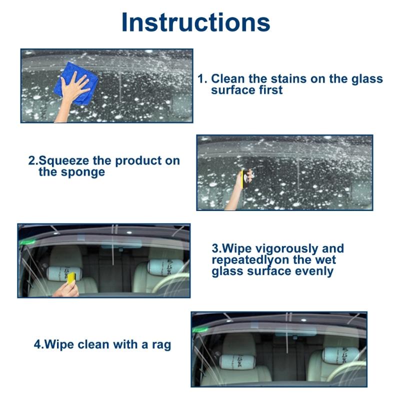 Powerful Glass Polishing Compound For Automotive Use Effectively Dissolves Oil Film Water Spots And Road Grime