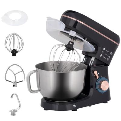 Stand Mixer, Kitchen Machine, Mixing Appliance, 6 Speeds, 5.5L Stainless Steel Bowl, Black
