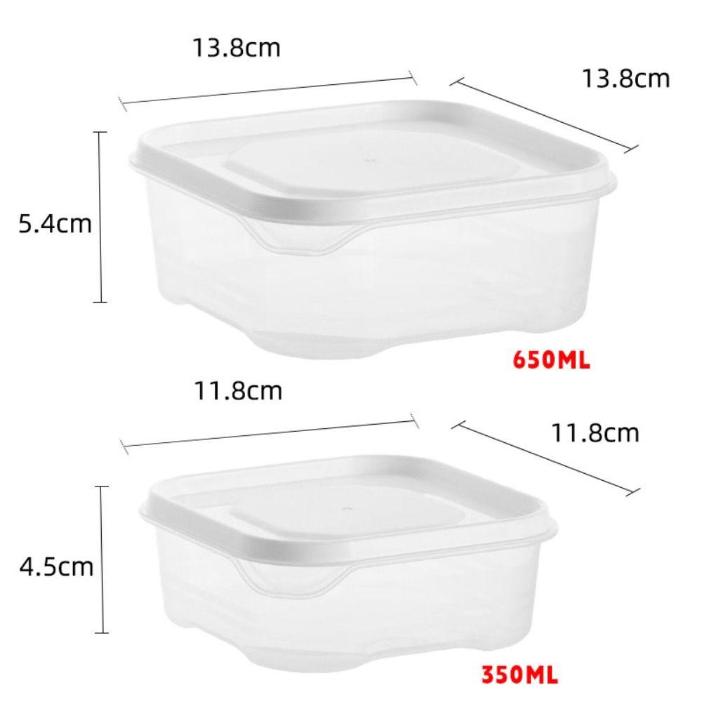 Simple Plastic Fresh-keeping Box Easy Seal Transparent Food Dispensers Box Microwavable Food Grade Fridge Organizer Kitchen