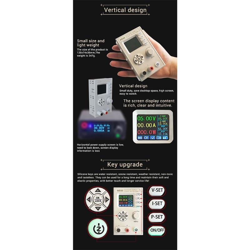 60V 12A Adjustable CNC for DC Power Supply Step-down Power Supply Module Constant Voltage Constant Current LCD Screen