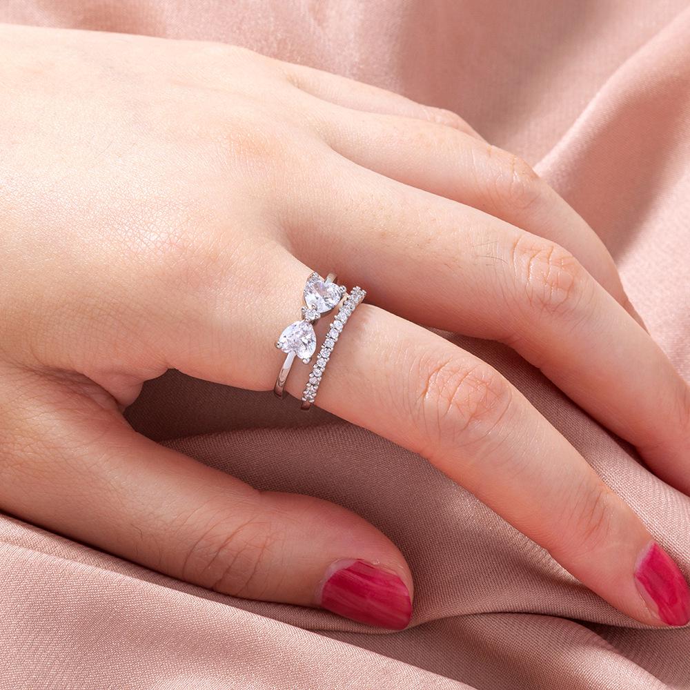 Versatile Zircon Heart Ring: Elegant Proposal & Wedding Jewelry for Women